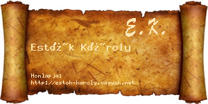 Estók Károly névjegykártya