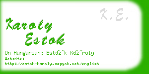 karoly estok business card